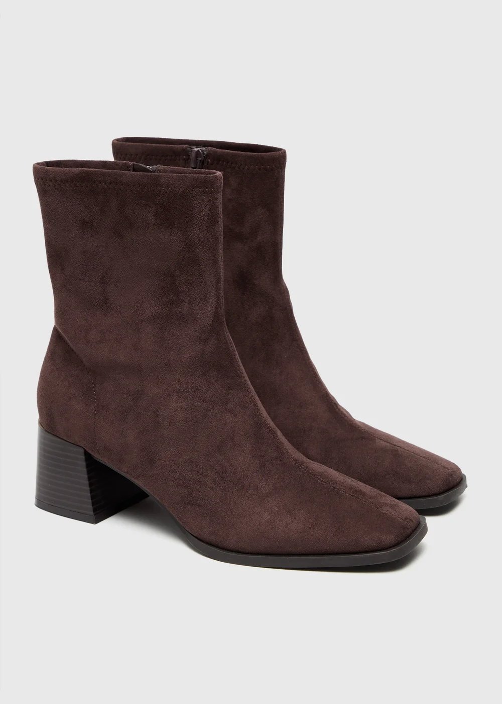 Brown Sock Heeled Boot - 3 Image 3