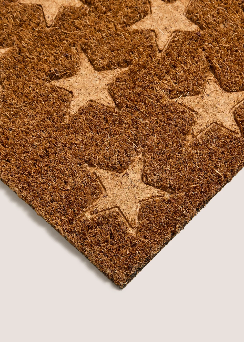 Brown Star Embossed Coir Doormat Image 2