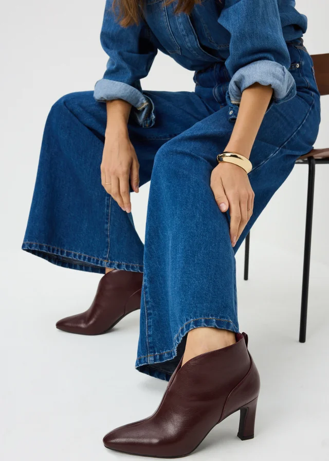 Burgundy Heeled Ankle Boot
