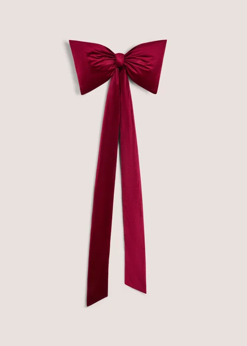 Burgundy Oversized Christmas Tree Bow Image 1