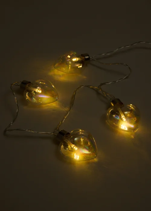 Glass LED Iridescent Heart Lights Image 2