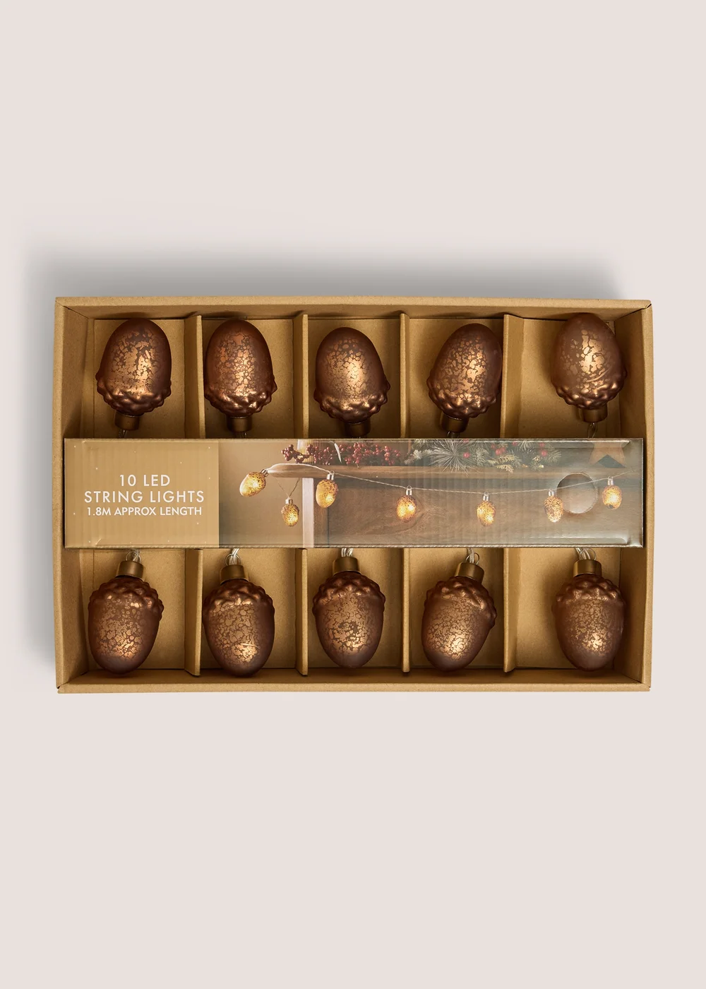 Glass Acorn LED String Lights Image 1