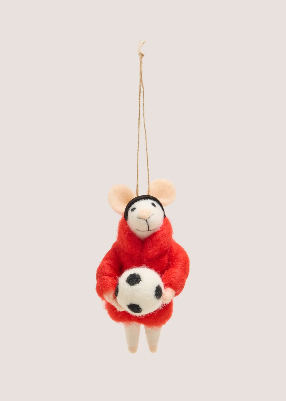 Felt Football Mouse Hanging Decoration Image 1