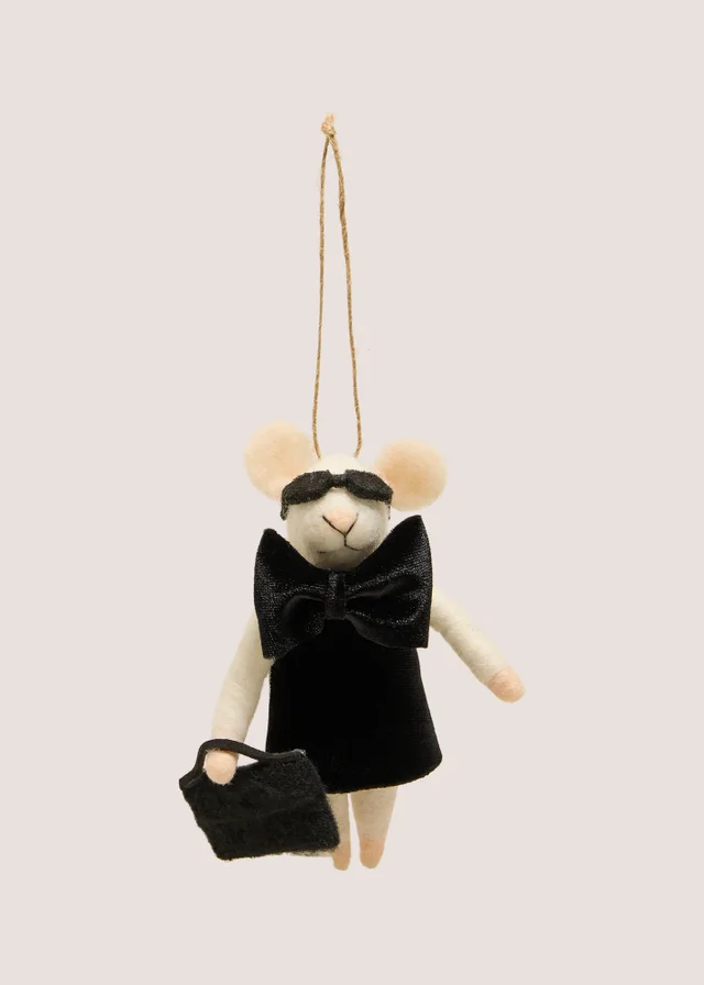 Black Felt Hanging Mouse Decoration