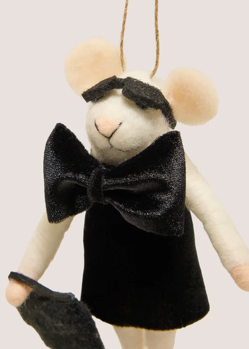 Black Felt Hanging Mouse Decoration Image 2