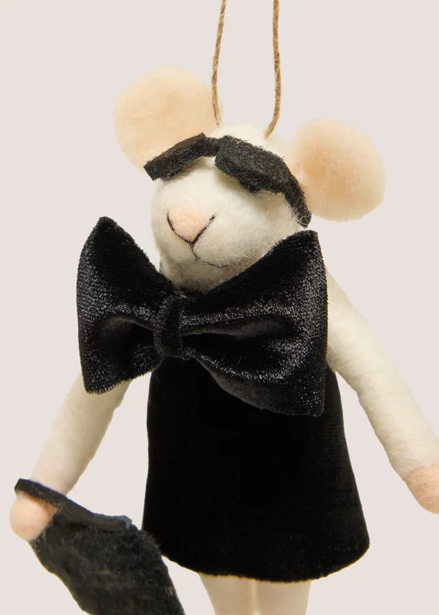 Black Felt Hanging Mouse Decoration