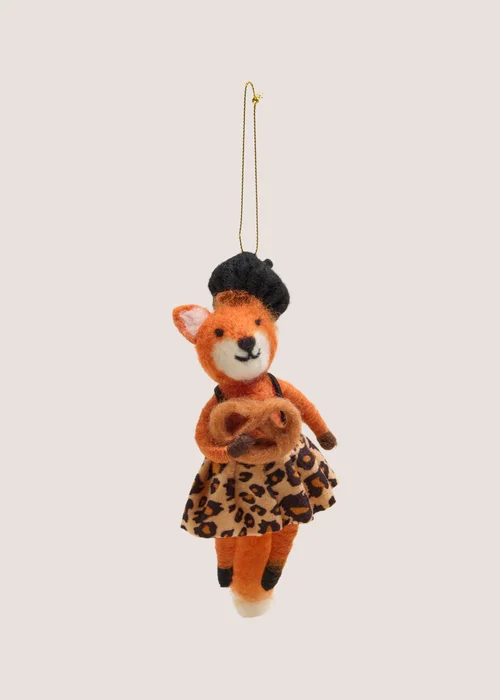 Orange Felt Fox Hanging Decoration Image 1