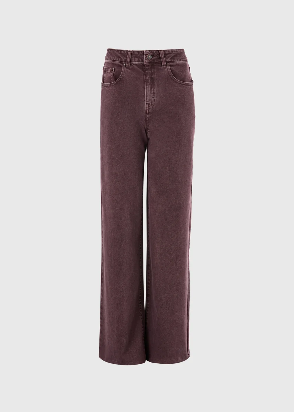 Burgundy Stretch Mid Rise Wide Leg Jeans - 24/L29 Image 4