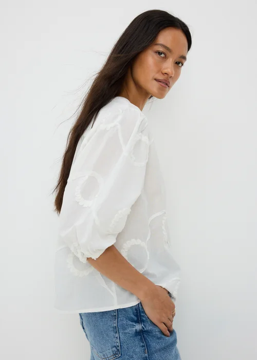 White Button Through Blouse - 8 Image 2