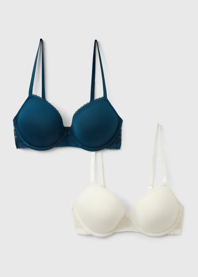 2 Pack Plunge Navy & Cream Bras