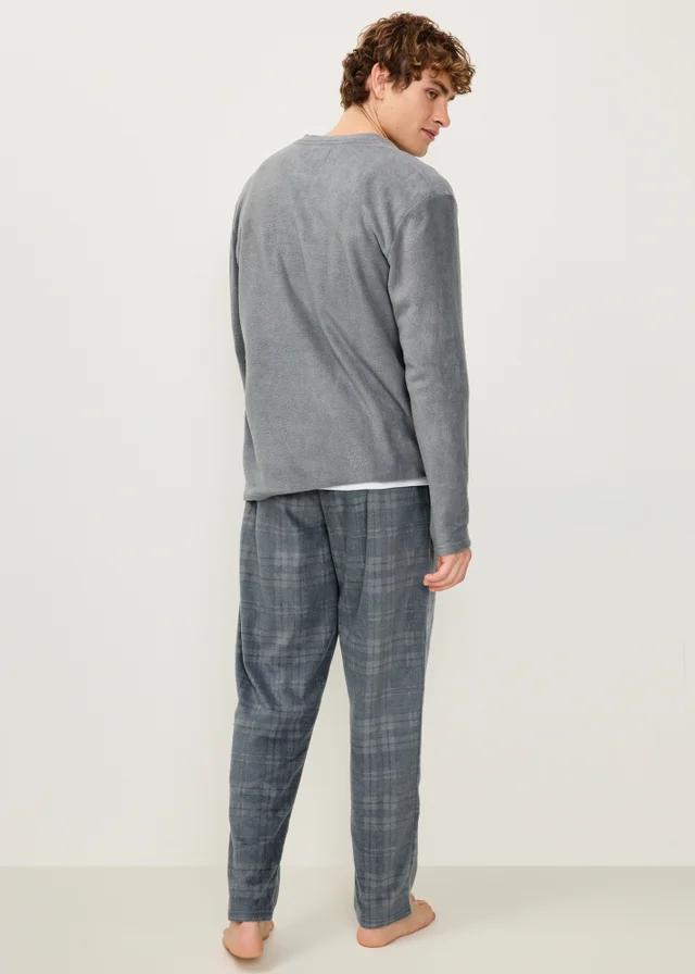 Grey Microfleece Henley Pyjamas