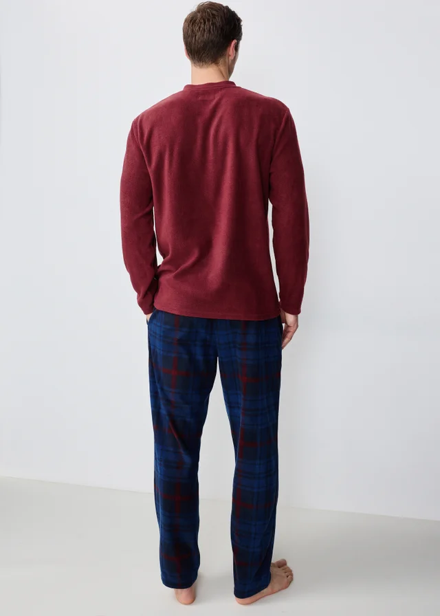 Burgundy Microfleece Pyjama Set