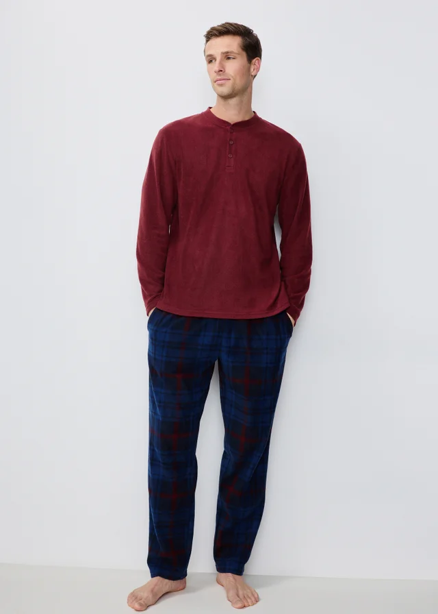 Burgundy Microfleece Pyjama Set