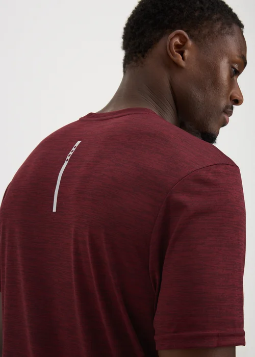 Souluxe Burgundy Two-Tone Sports T-Shirt - XS Image 3