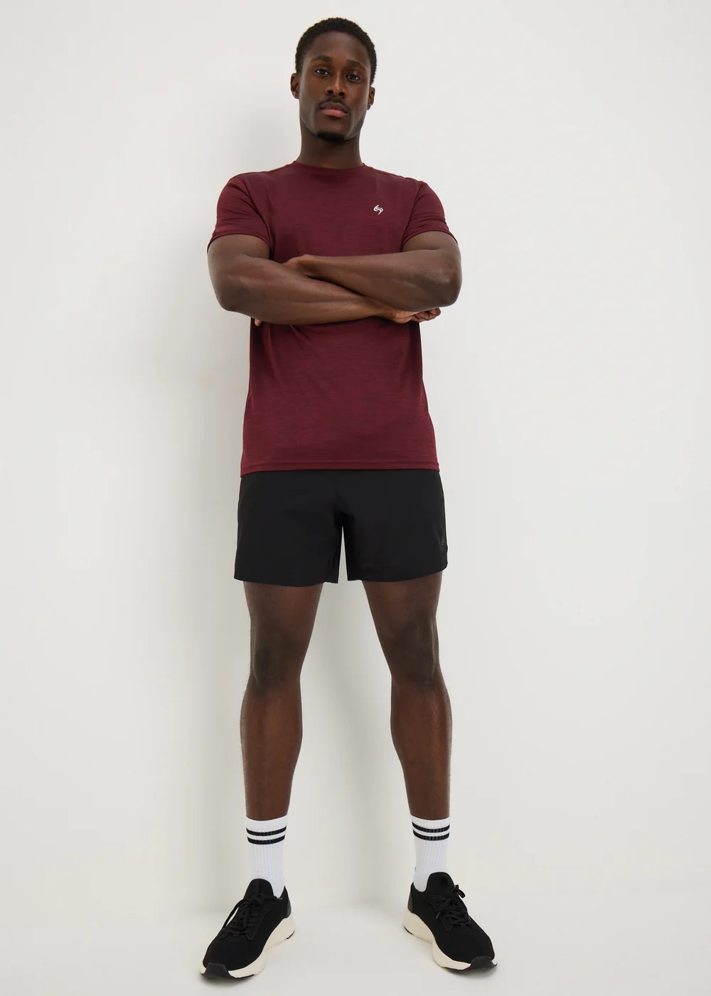 Souluxe Burgundy Two-Tone Sports T-Shirt - XS Image 2