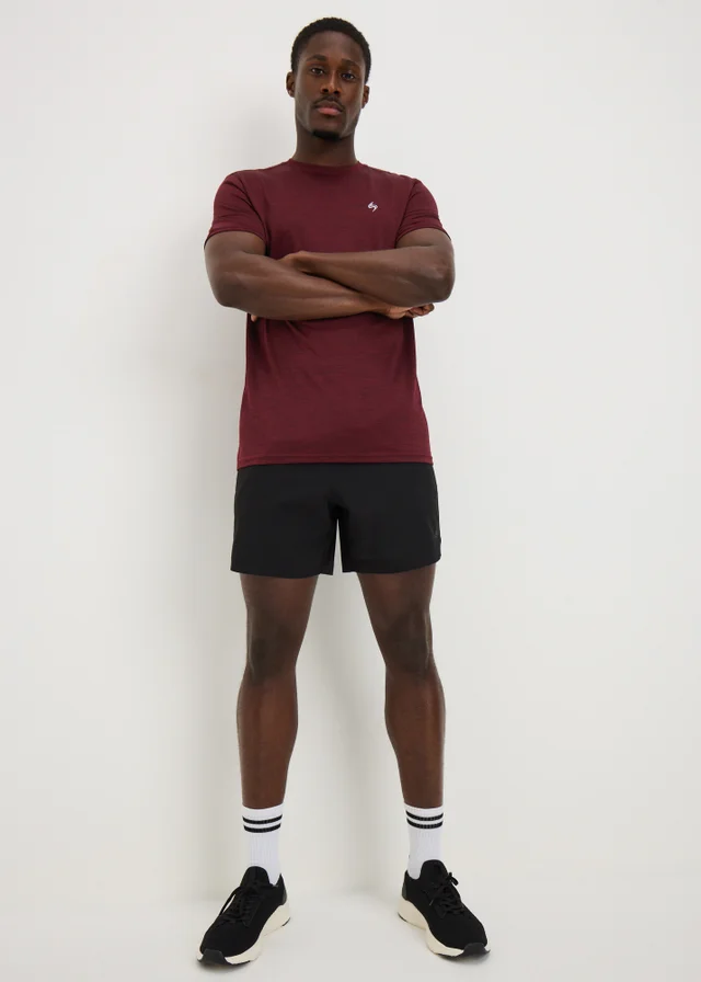 Souluxe Burgundy Two-Tone Sports T-Shirt