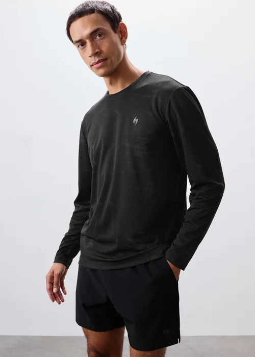 Souluxe Black Running Long Sleeve Top - XS Image 1