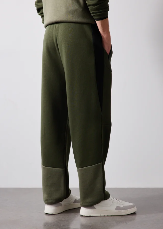 Khaki Wide Leg Jogging Bottoms