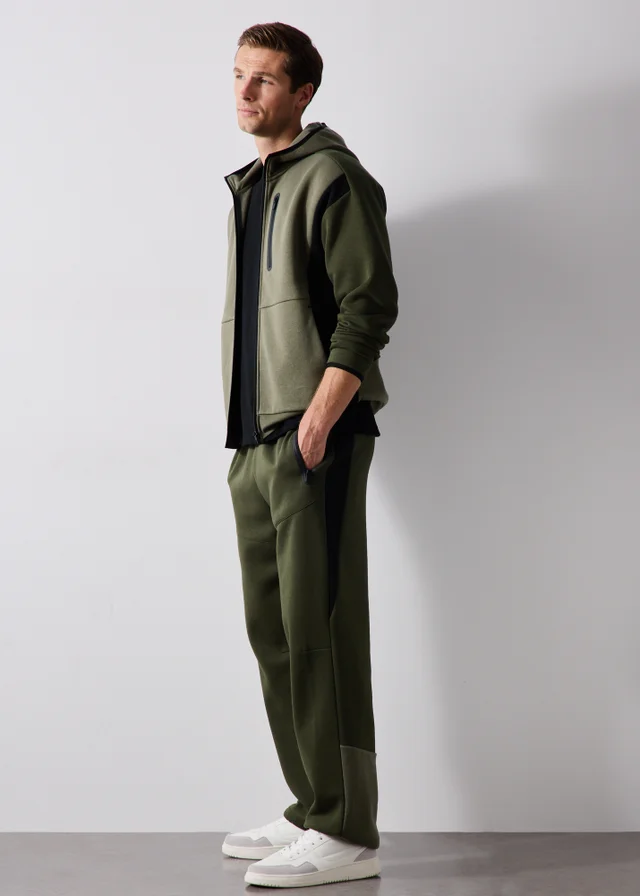 Khaki Wide Leg Jogging Bottoms
