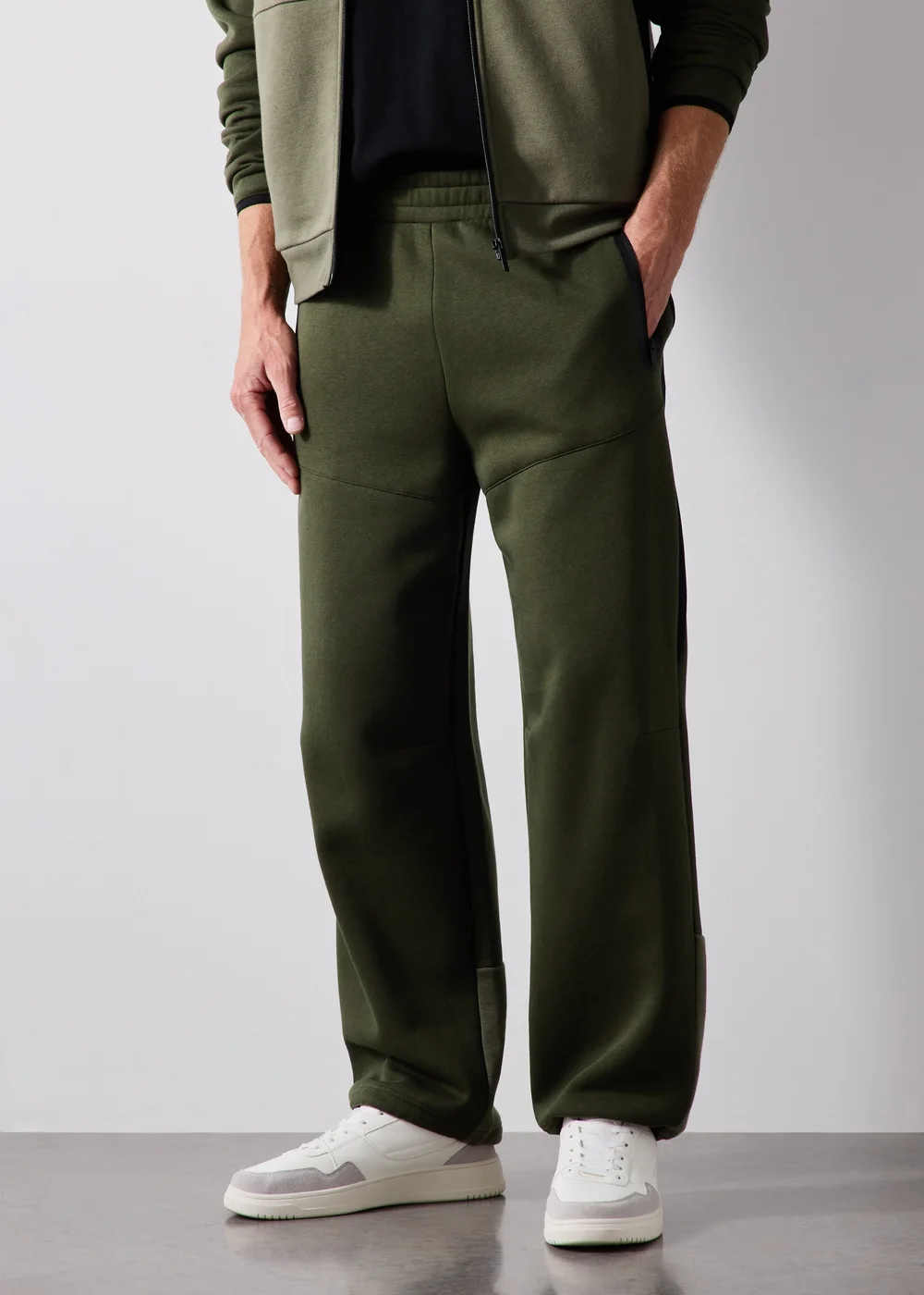 Khaki Wide Leg Jogging Bottoms Co Ord - XS Image 4