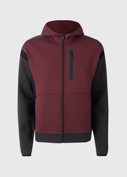 Burgundy & Black Hooded Fleece Jacket Co Ord - XS Image 5