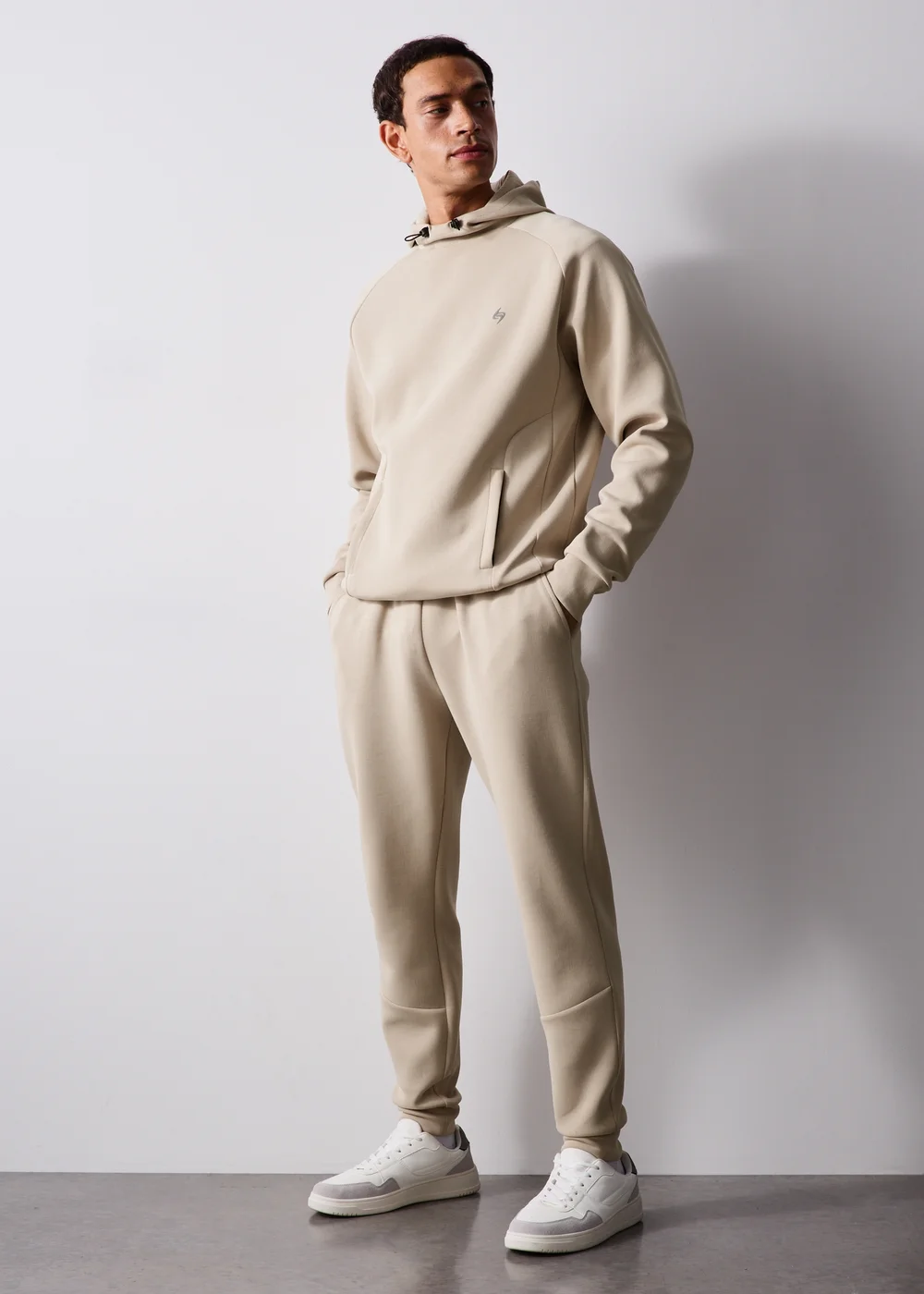 Souluxe Stone Scuba Co Ord Jogging Bottoms - XS Image 1