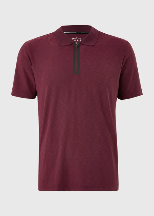 Souluxe Burgundy Golf Polo Shirt - S Image 5