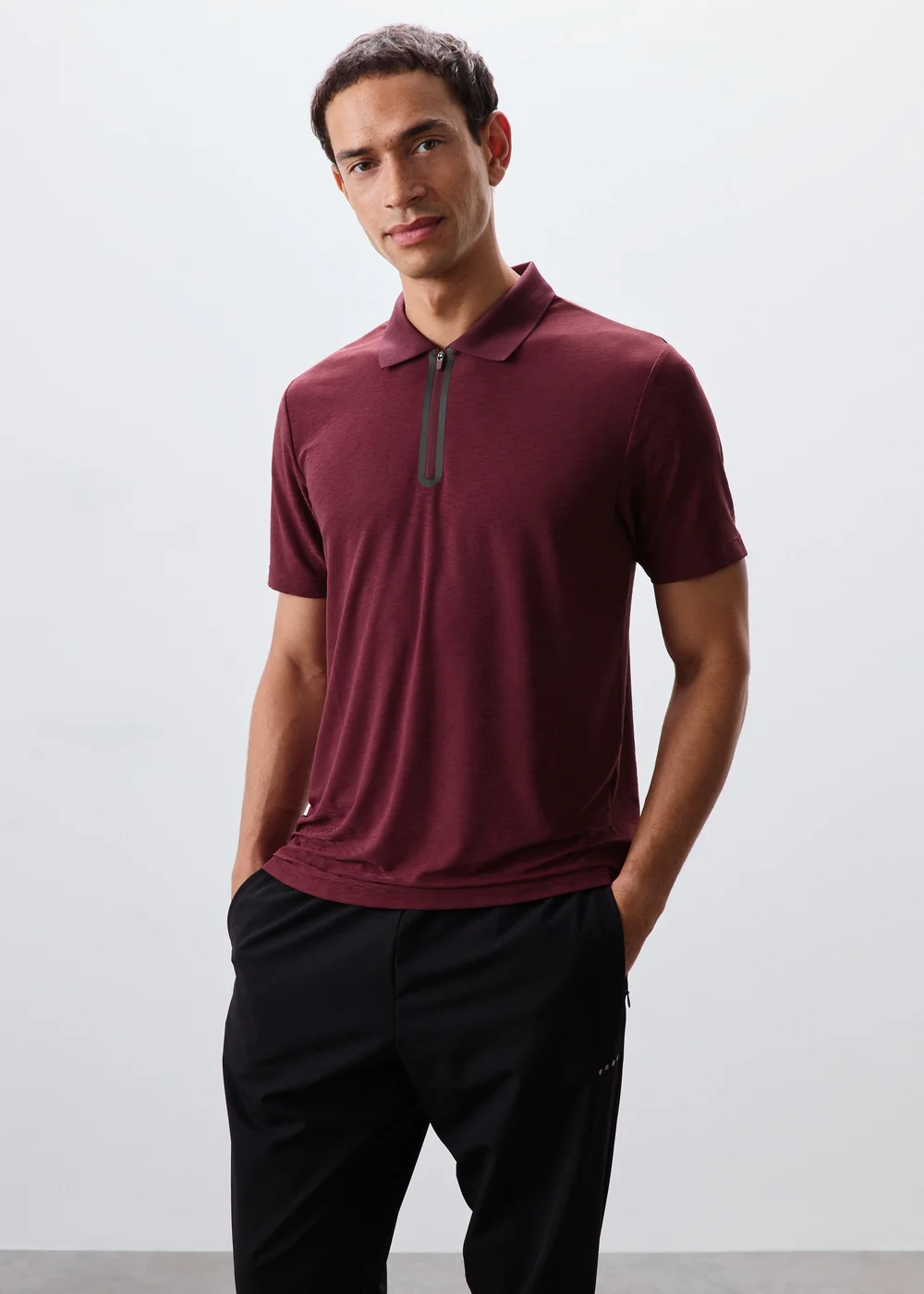 Souluxe Burgundy Golf Polo Shirt - S Image 1