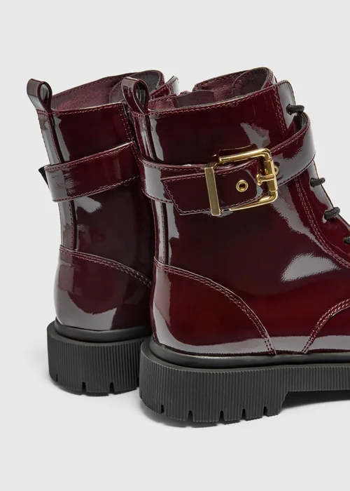 Burgundy Lace Up Boots - 10 Infants Image 2
