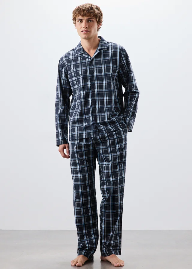Navy Check Woven Pyjama Set