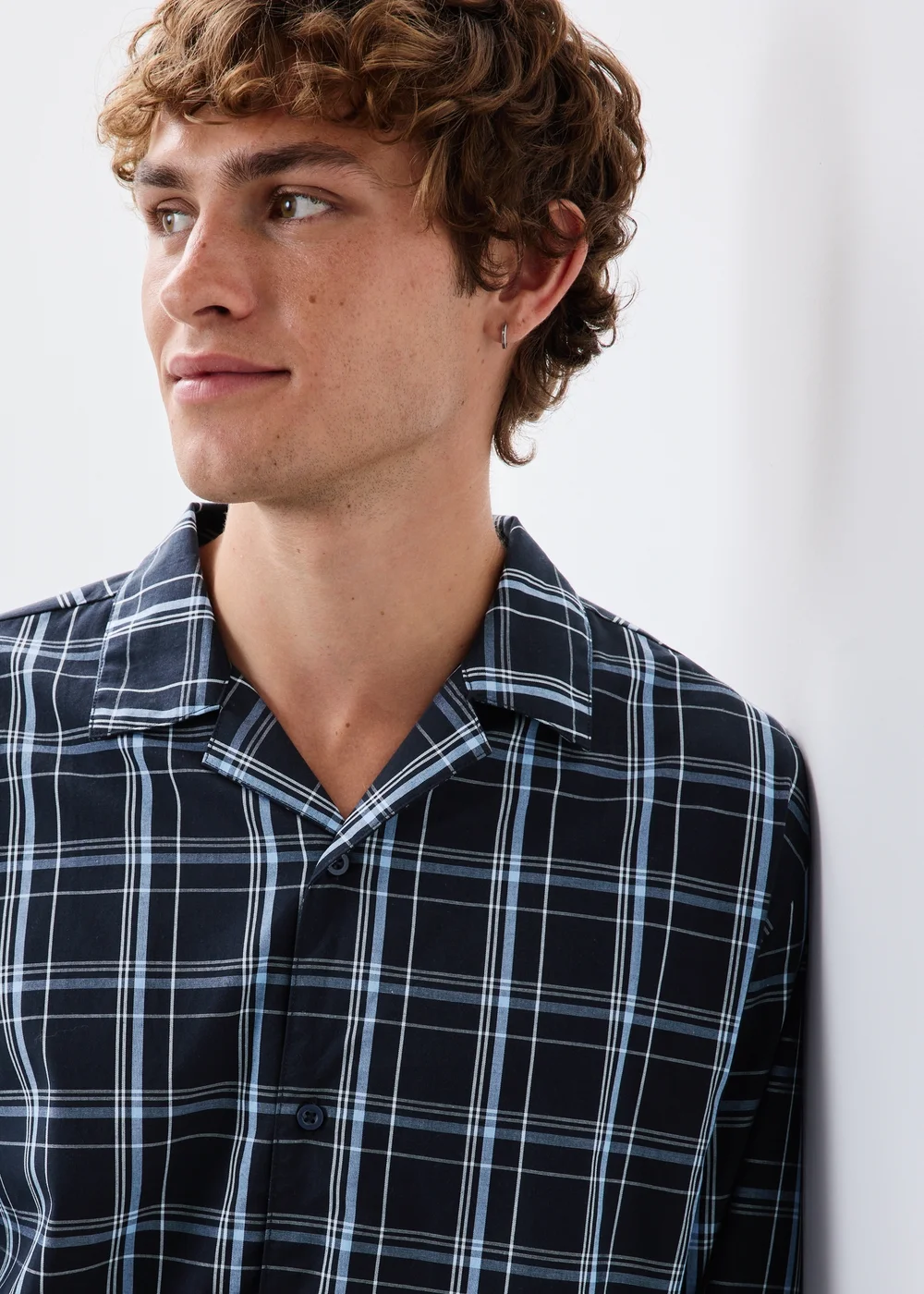 Navy Check Woven Pyjama Set - S Image 2