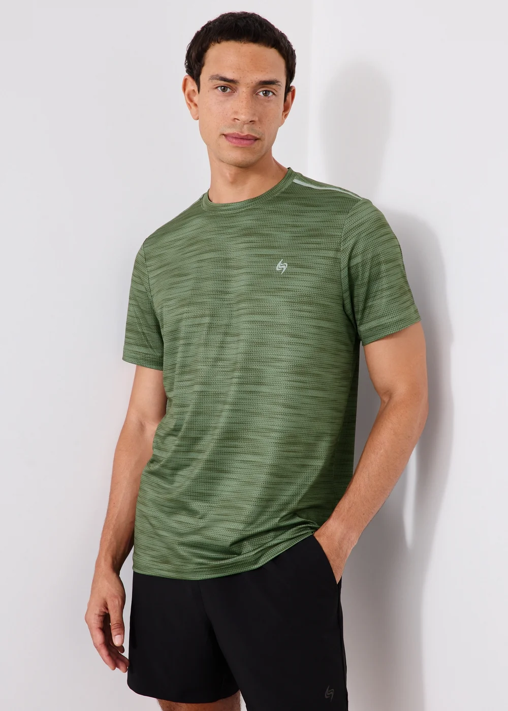Souluxe Khaki Printed Sport T-Shirt - S Image 1
