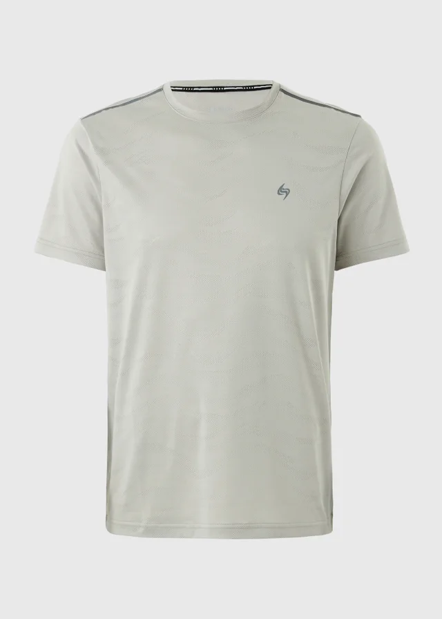 Souluxe Stone Jacquard Sports T-Shirt