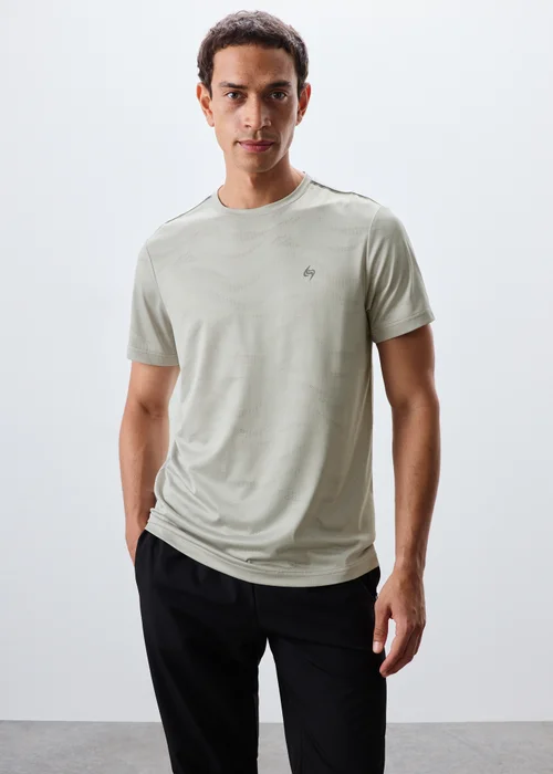 Souluxe Stone Jacquard Sports T-Shirt - S Image 1