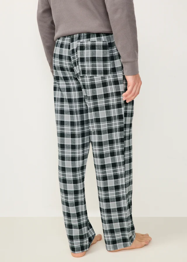 Black Woven Check Pyjama Bottoms