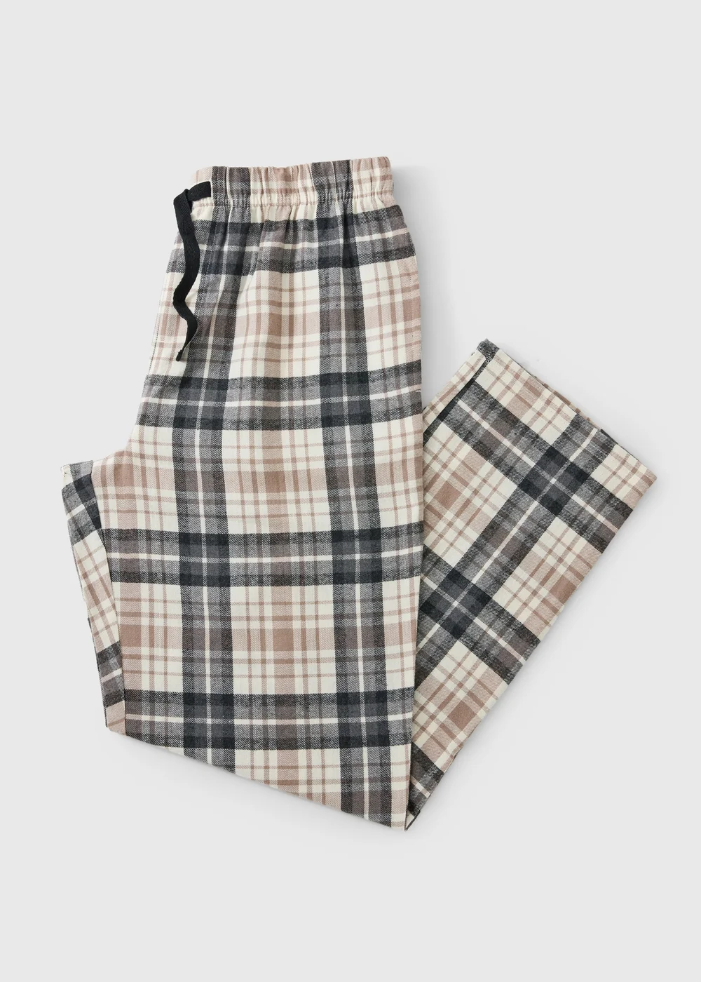 Stone Check Brushed Woven Pyjama Bottoms - XS Image 1