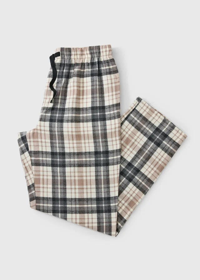 Stone Check Brushed Woven Pyjama Bottoms