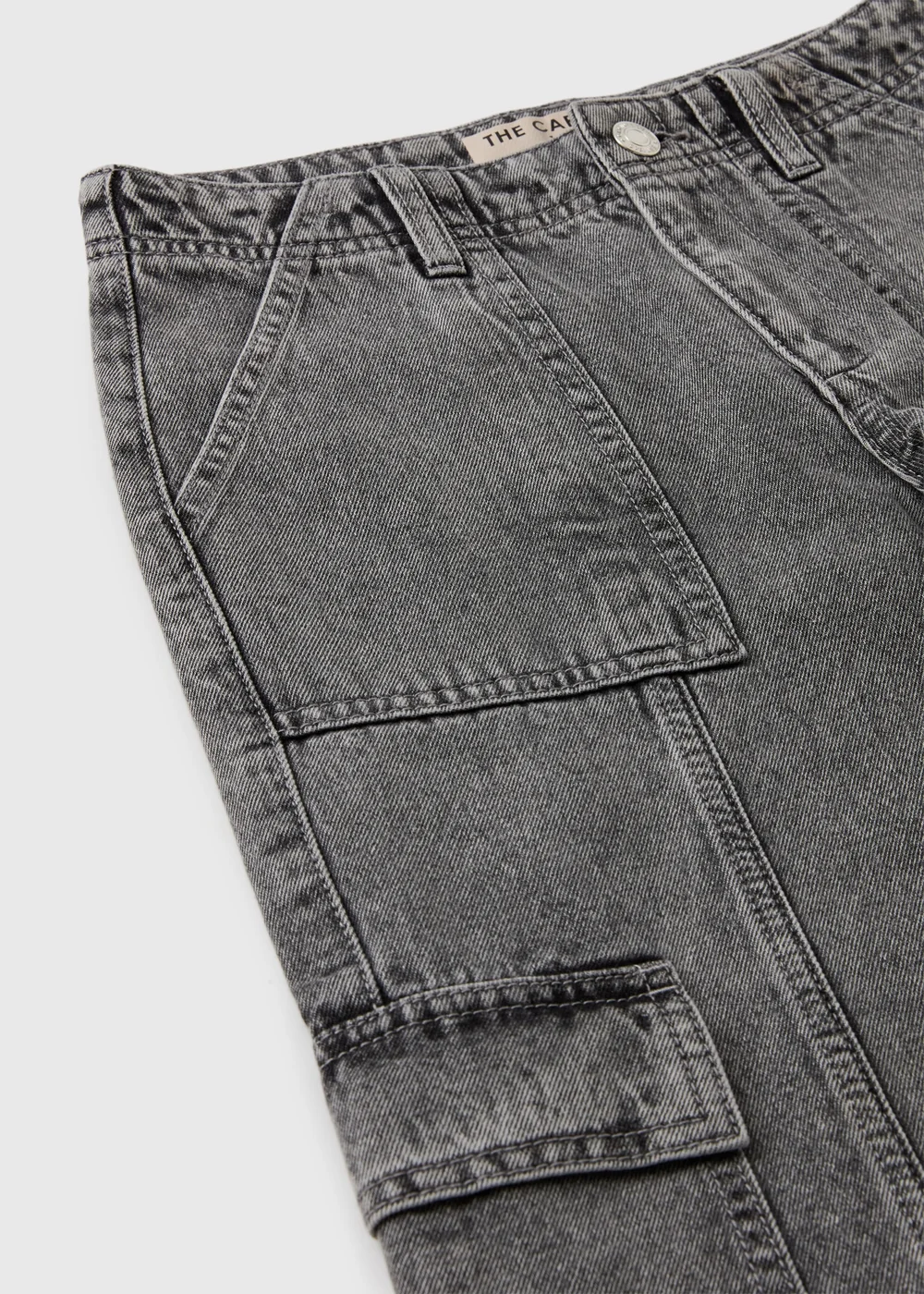 Girls Grey Cargo Jeans (7-15yrs) - 7 Yrs Image 2