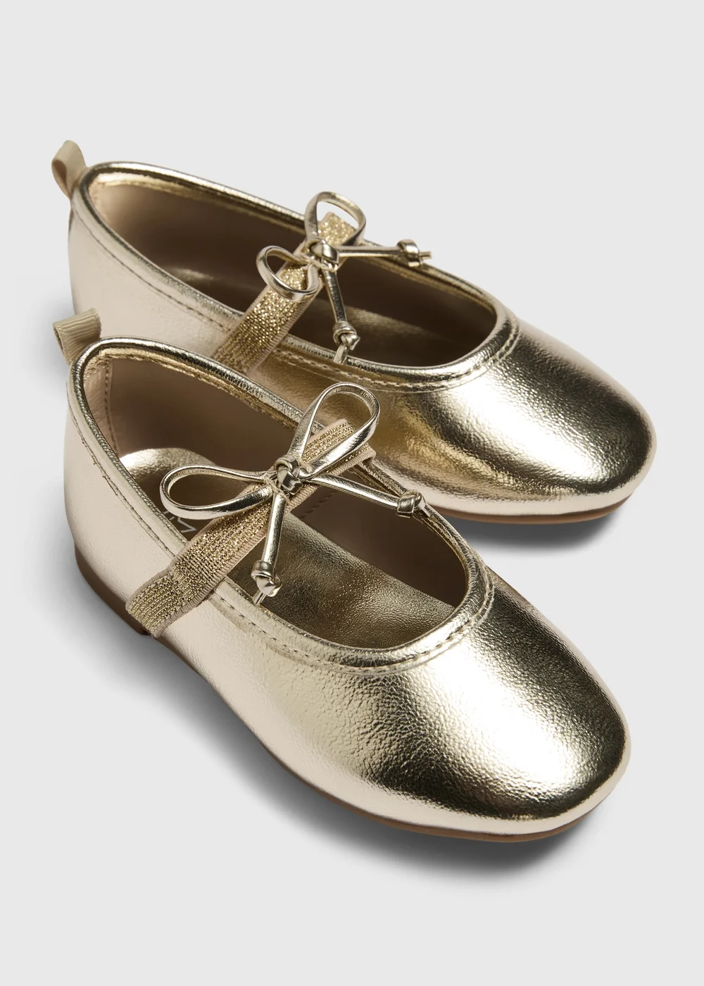Girls Gold Ballet Shoes (Younger 4-11) - 4 Infants Image 2