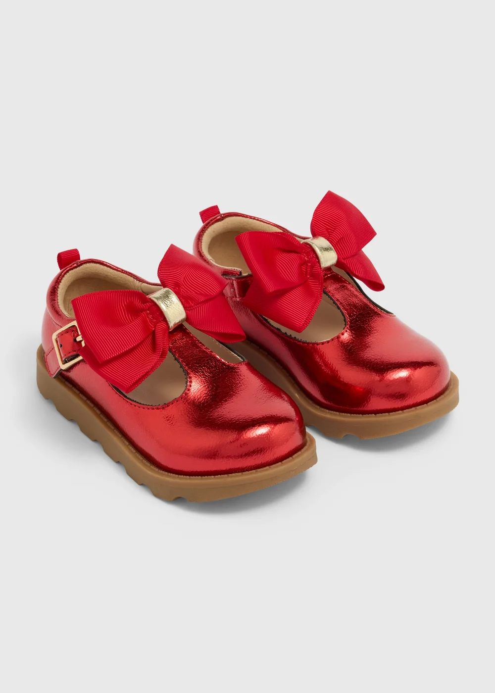 Girls Red Bow Shoes (Younger 4-12) - 4 Infants Image 1