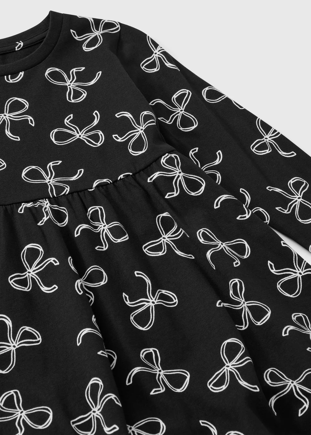 Girls Black Bow Print Dress (1-8yrs) - 1-1.5 Yrs Image 2
