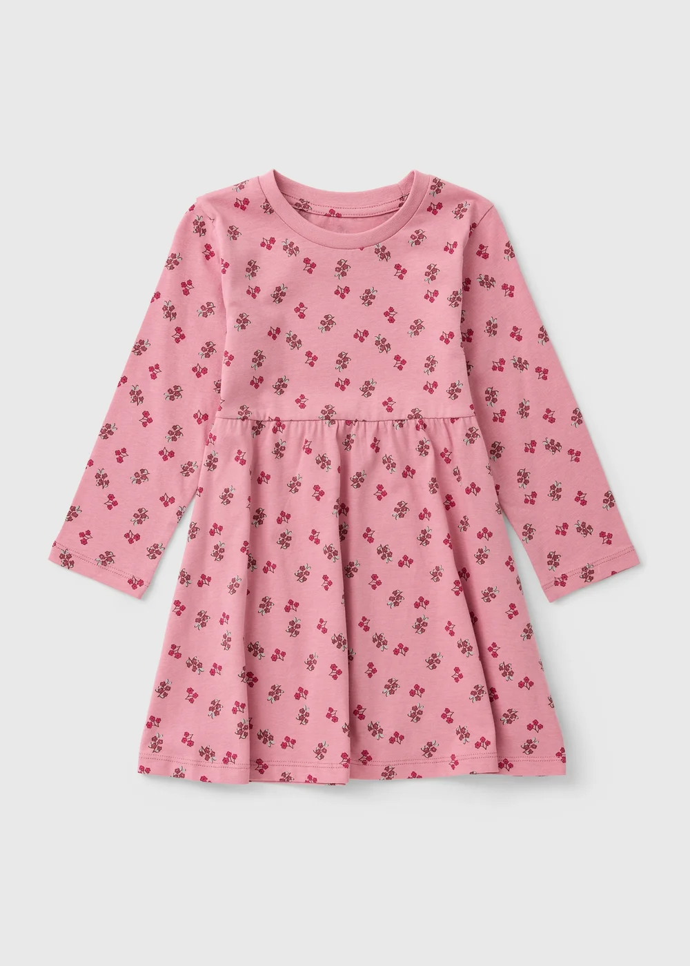 Girls Pink Floral Print Dress (1-8yrs) - 1-1.5 Yrs Image 1