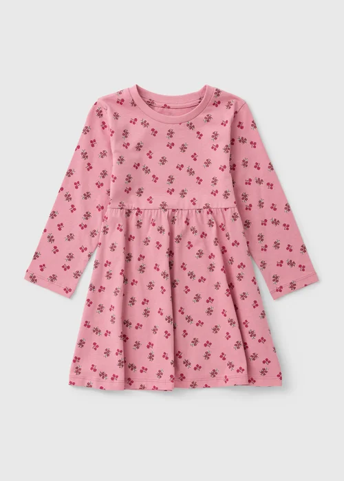 Girls Pink Floral Print Dress (1-8yrs) - 1-1.5 Yrs Image 1