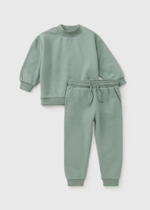 Boys Sage High Neck Top & Jogging Bottoms Set (1-8yrs) - 1-1.5 Yrs Image 1