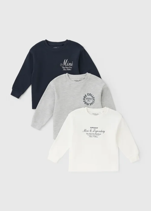 3 Pack Boys Graphic Long Sleeve T-Shirts (1-8yrs) - 1-1.5 Yrs Image 1