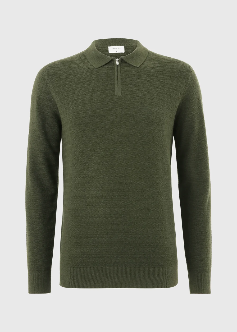 Khaki Ribbed Polo Shirt - S Image 1