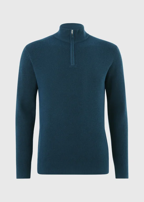 Teal Quarter Zip Jumper - S Image 5
