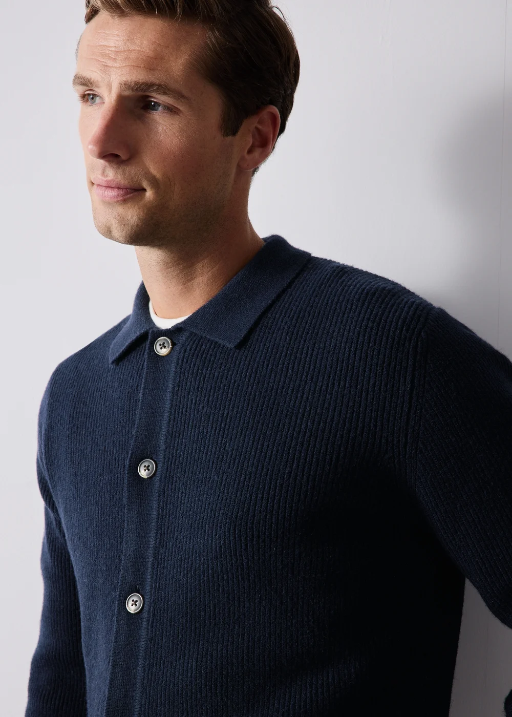 Navy Smart Button Through Cardigan - S Image 3