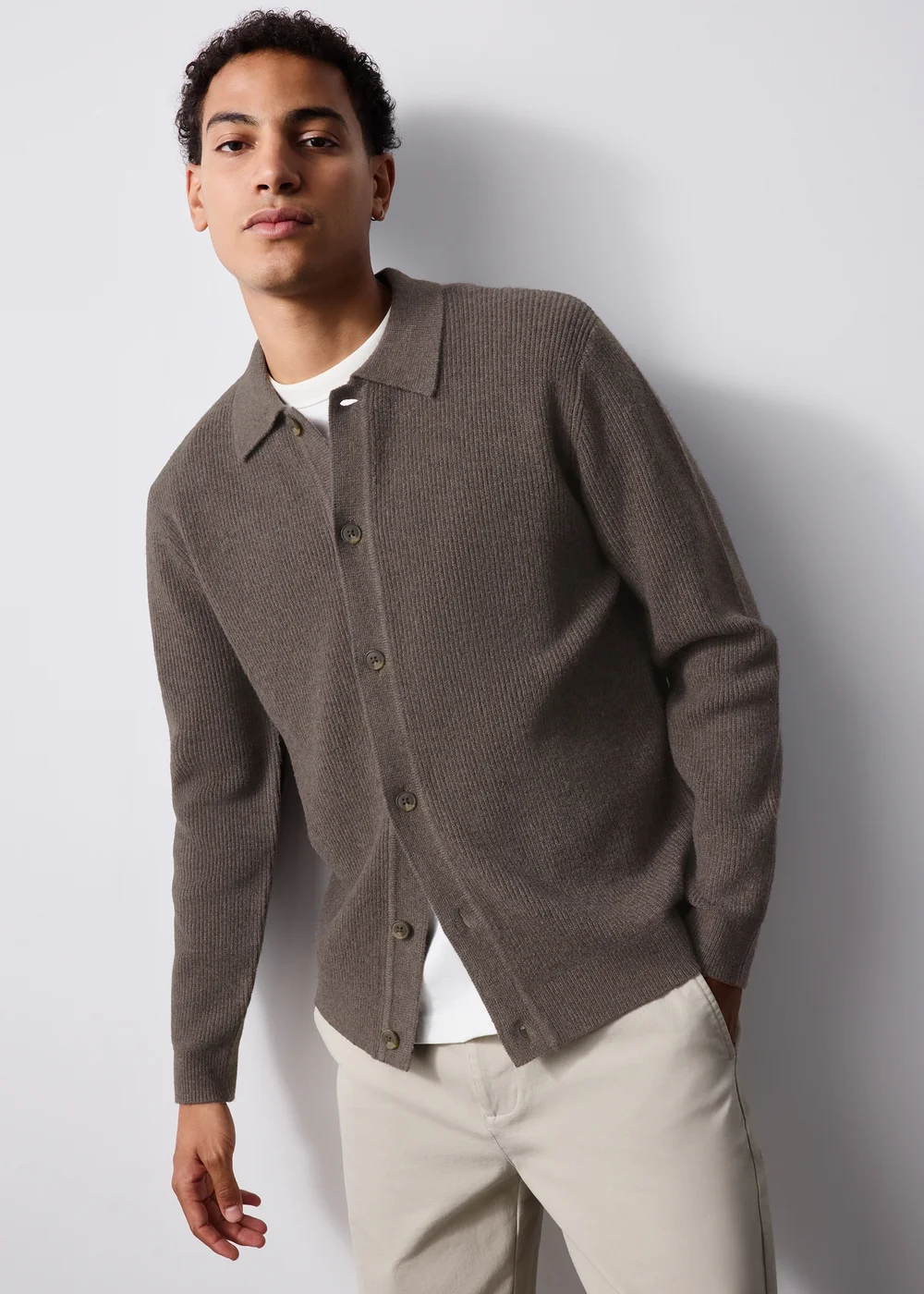 Brown Button Through Cardigan - S Image 1