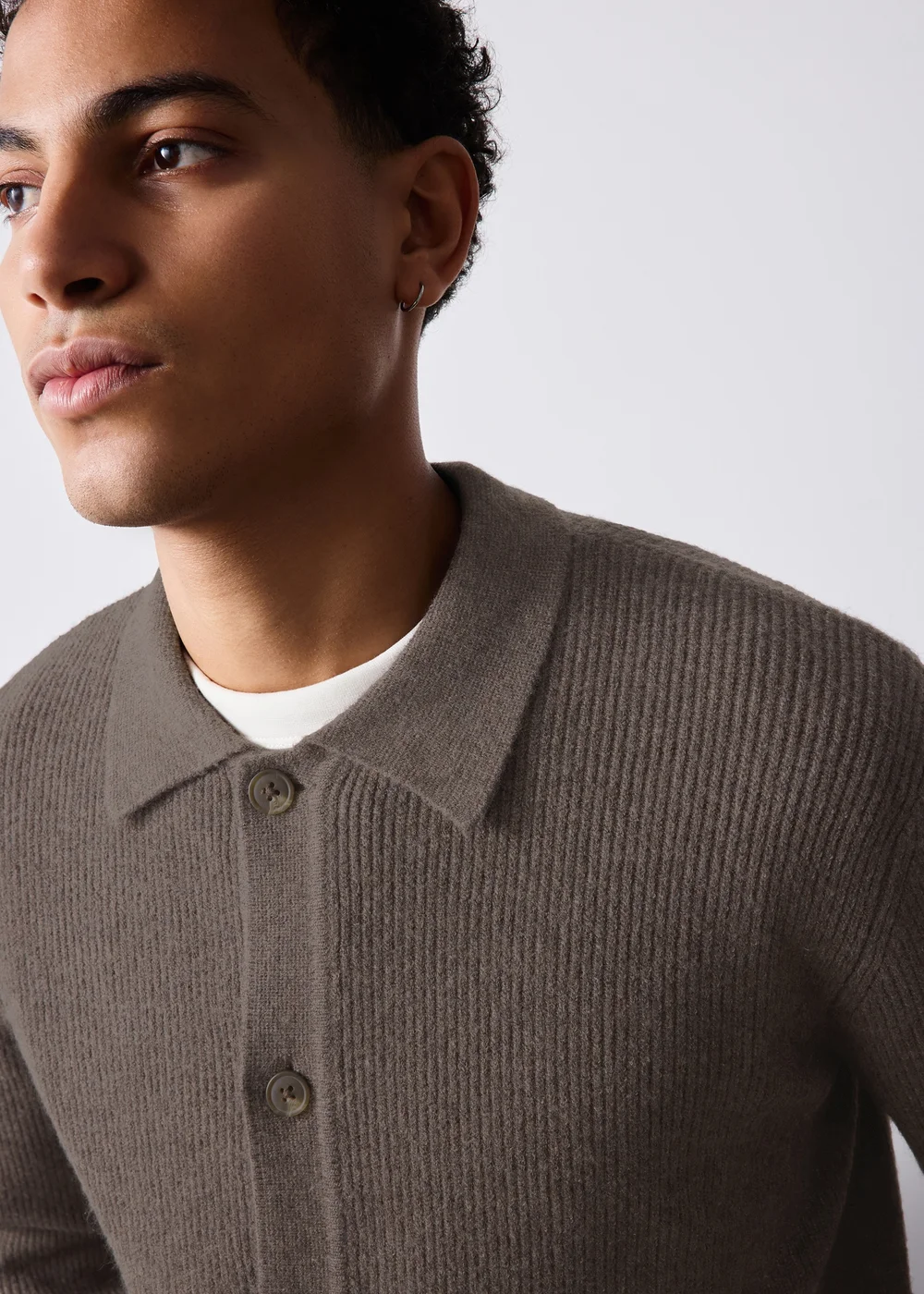 Brown Button Through Cardigan - S Image 3